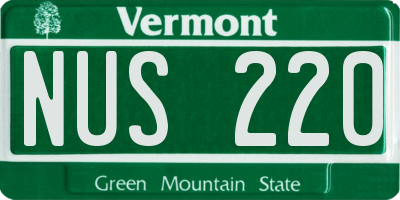 VT license plate NUS220