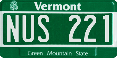 VT license plate NUS221