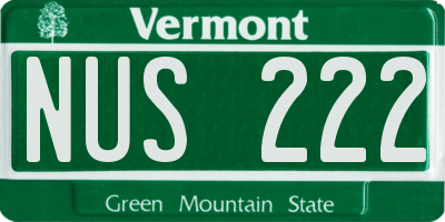 VT license plate NUS222