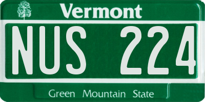 VT license plate NUS224