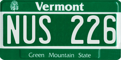 VT license plate NUS226