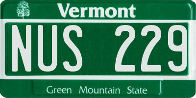 VT license plate NUS229