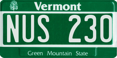 VT license plate NUS230