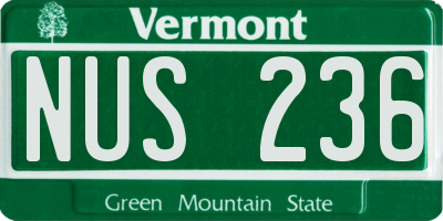 VT license plate NUS236