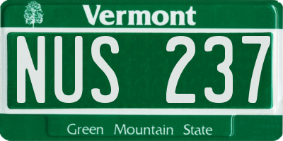 VT license plate NUS237