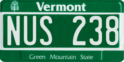 VT license plate NUS238