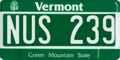 VT license plate NUS239