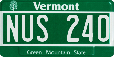 VT license plate NUS240