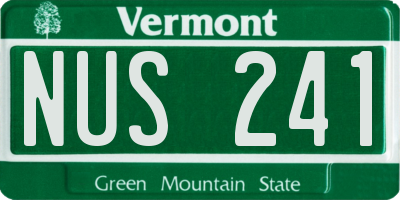 VT license plate NUS241