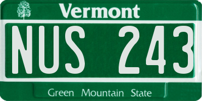 VT license plate NUS243