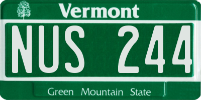 VT license plate NUS244