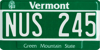 VT license plate NUS245
