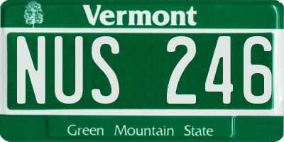 VT license plate NUS246
