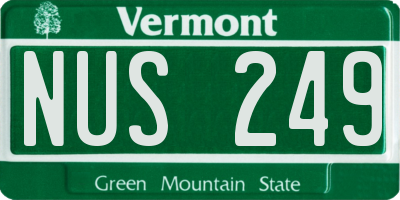 VT license plate NUS249