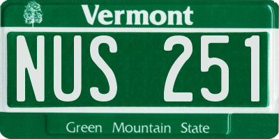 VT license plate NUS251