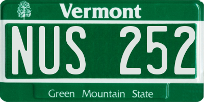 VT license plate NUS252