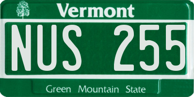 VT license plate NUS255