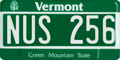 VT license plate NUS256