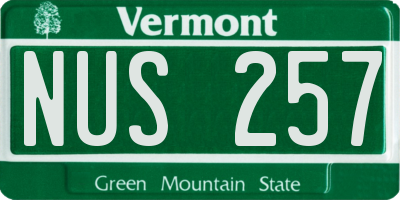 VT license plate NUS257