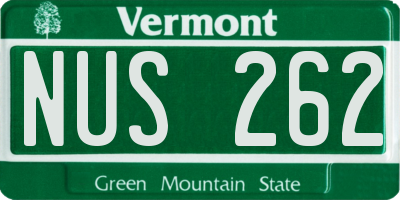 VT license plate NUS262