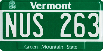 VT license plate NUS263