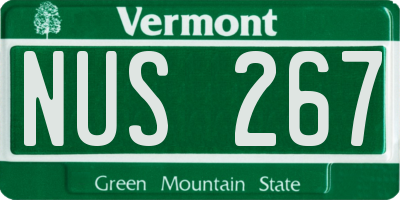 VT license plate NUS267