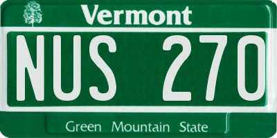 VT license plate NUS270