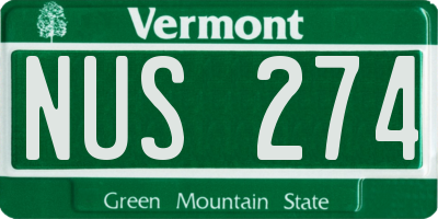 VT license plate NUS274