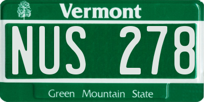 VT license plate NUS278