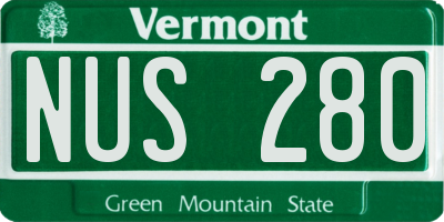 VT license plate NUS280