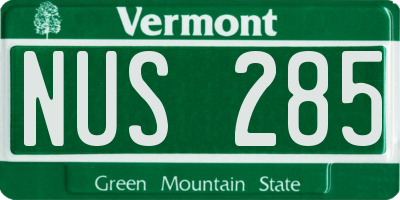 VT license plate NUS285