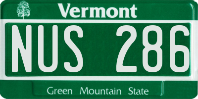 VT license plate NUS286