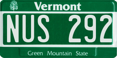 VT license plate NUS292