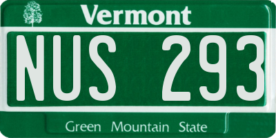 VT license plate NUS293