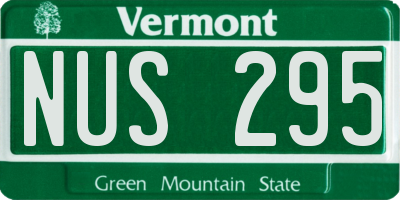 VT license plate NUS295