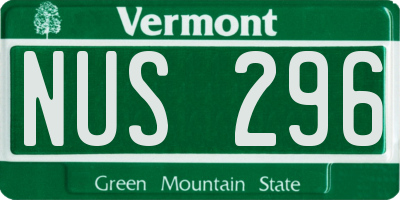 VT license plate NUS296