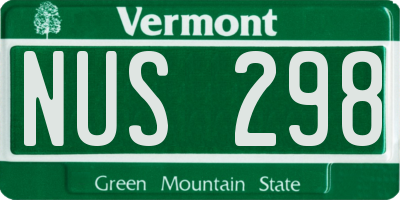 VT license plate NUS298