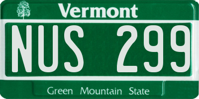 VT license plate NUS299