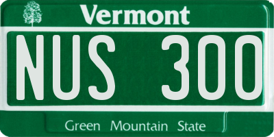 VT license plate NUS300