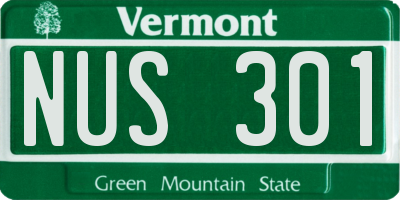 VT license plate NUS301