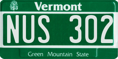 VT license plate NUS302