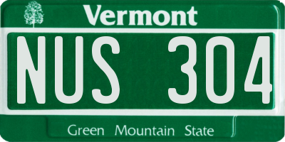 VT license plate NUS304