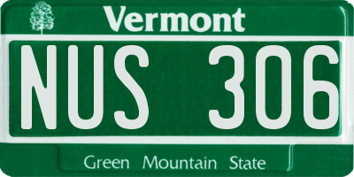 VT license plate NUS306
