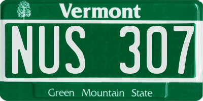 VT license plate NUS307