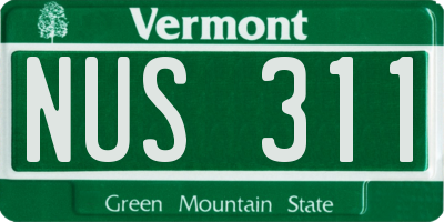 VT license plate NUS311