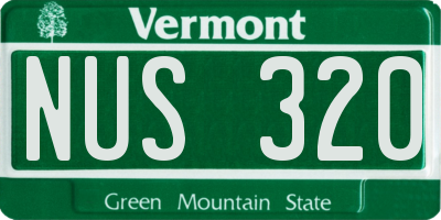 VT license plate NUS320