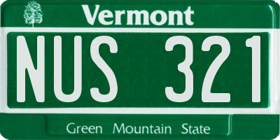 VT license plate NUS321