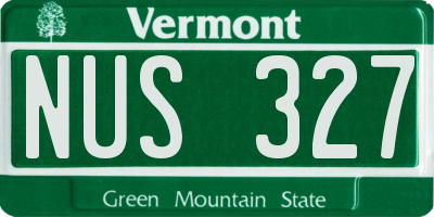 VT license plate NUS327