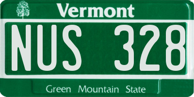 VT license plate NUS328