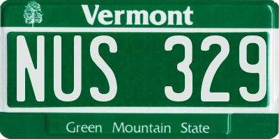 VT license plate NUS329